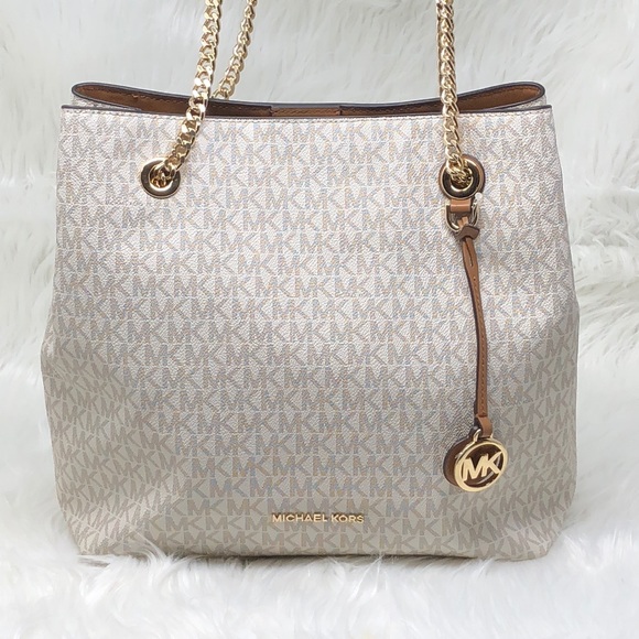 NWT Michael Kors Jet Set chain large tote vanilla - Picture 4 of 8